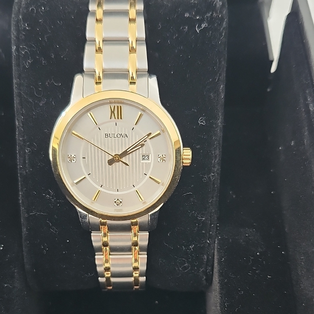 BULOVA Ladies Classic Collection Diamond Two Tone Watch - 98P175